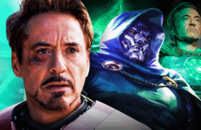 Robert Downey Jr. as Doctor Doom on set of Avengers: Doomsday filming