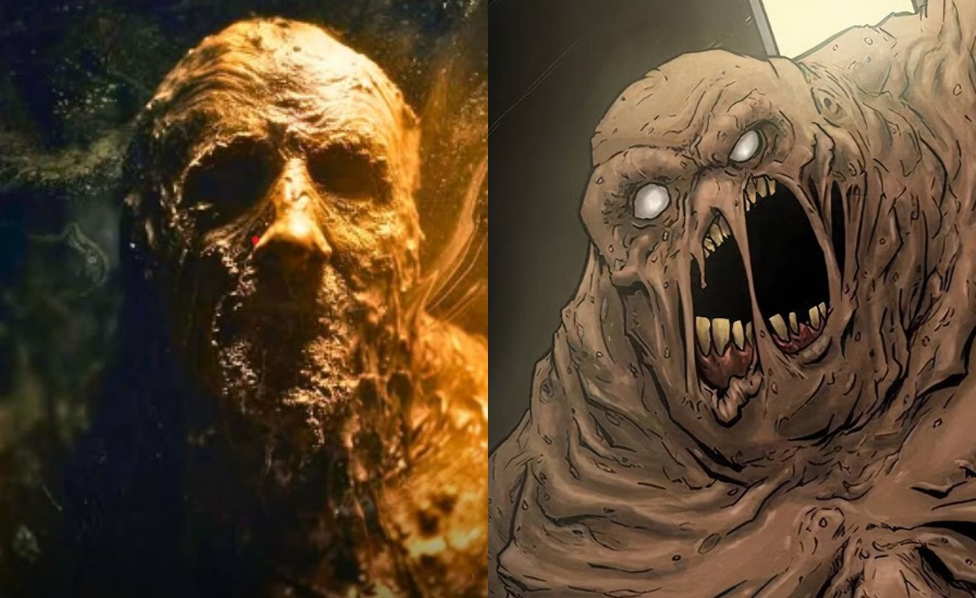 Live-action and comic versions of Clayface in James Gunn’s R-rated DC horror movie adaptation
