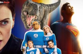 July 2025 movie releases lineup featuring Superman, Fantastic Four, Jurassic World, Happy Gilmore 2, and more.