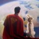 Superman in James Gunns 2025 reboot wearing his iconic red cape sits alongside Krypto the Superdog as they gaze at Earth from space 1 80x80