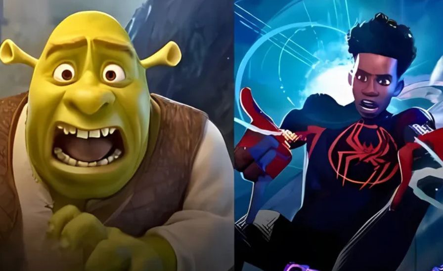 Collage of upcoming June 2027 movies including How to Train Your Dragon 2, Gatto, Spider-Man Beyond the Spider-Verse, and Shrek 5