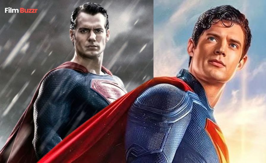 Superman movie poster highlighting record-breaking U.S. box office earnings surpassing Batman v Superman
