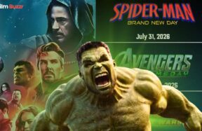 Hulk roaring in front of Marvel’s upcoming films Spider-Man: Brand New Day, Avengers: Doomsday, and Avengers: Secret Wars release schedule