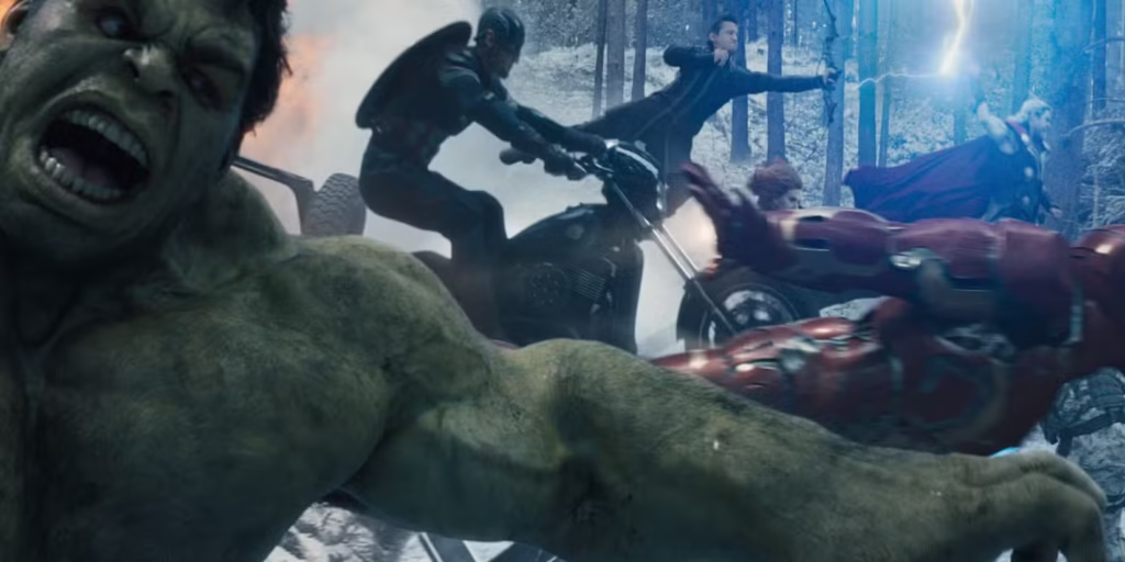 Hulk roaring in battle stance in the Marvel Cinematic Universe