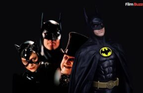 Tim Burton’s Batman and Batman Returns characters – Michael Keaton as Batman, Michelle Pfeiffer as Catwoman, Danny DeVito as Penguin, Jack Nicholson’s Joker — official poster for August 25 Dolby Cinema re-release at AMC, classic DC superhero movies.