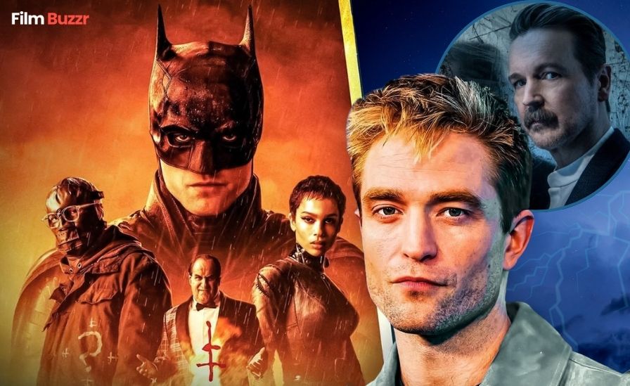 Colin Farrell as The Penguin alongside Robert Pattinson’s Batman in The Batman Part II promotional artwork, teasing a darker and scarier sequel.