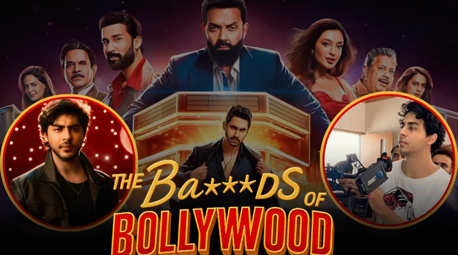 Netflix drama series The Bads of Bollywood poster featuring Aryan Khan, Bobby Deol, and cast members 2025