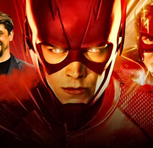 Ezra Miller as The Flash running through a lightning-filled multiverse scene from DC’s 2023 film The Flash, directed by Andy Muschietti, symbolizing the movie’s chaotic energy and box office downfall.
