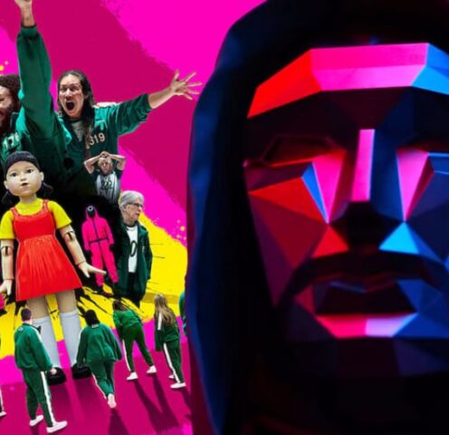 Squid Game: The Challenge Season 2 – Father and daughter contestants Curt and Zoe Stinson during the emotional Marbles game moment after Curt sacrifices himself for her survival