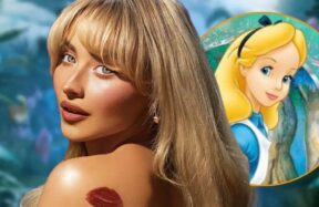 Sabrina Carpenter in a magical Wonderland setting for the upcoming live-action musical Alice in Wonderland by Universal Pictures.