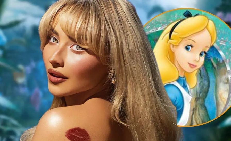 Sabrina Carpenter in a magical Wonderland setting for the upcoming live-action musical Alice in Wonderland by Universal Pictures.