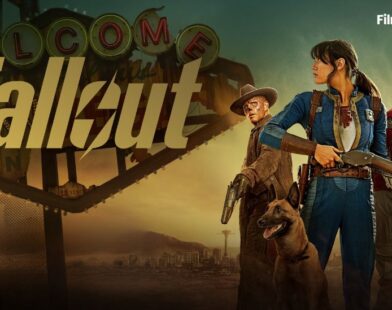 Fallout Season 2 official poster on Prime Video featuring Lucy, The Ghoul, and New Vegas