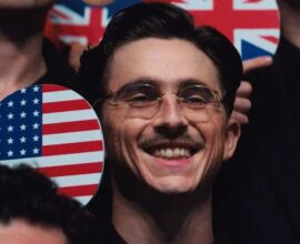 Timothée Chalamet as Marty Mauser in Marty Supreme official poster