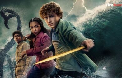 Percy Jackson Season 2 official poster with Walker Scobell, Leah Jeffries, Aryan Simhadri on Disney+