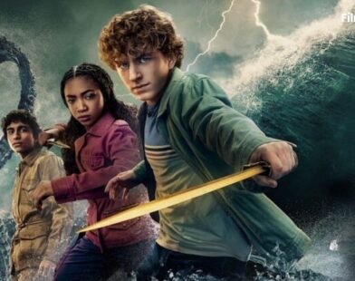 Percy Jackson Season 2 official poster with Walker Scobell, Leah Jeffries, Aryan Simhadri on Disney+