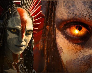 Avatar: Fire and Ash official poster featuring the Sully family and Na'vi clans