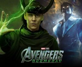 Loki at the End of Time holding the multiversal timelines - concept art for Avengers Doomsday