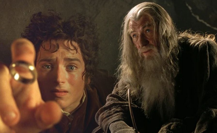 Ian McKellen as Gandalf and Elijah Wood as Frodo in The Lord of the Rings