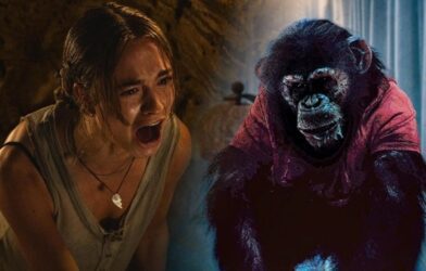 Primate movie 2026 poster chimpanzee horror Nicholas Hoult