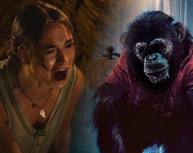 Primate movie 2026 poster chimpanzee horror Nicholas Hoult