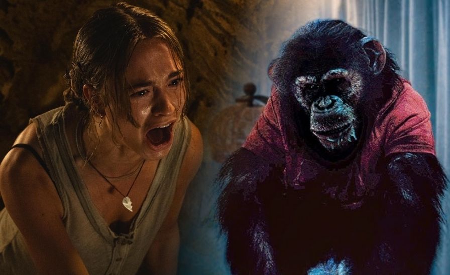Primate movie 2026 poster chimpanzee horror Nicholas Hoult