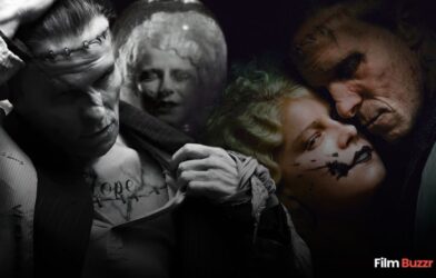 The Bride movie trailer still featuring Jessie Buckley and Christian Bale