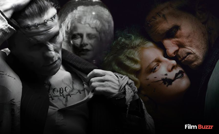 The Bride movie trailer still featuring Jessie Buckley and Christian Bale