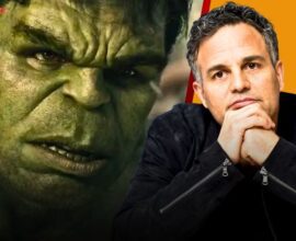 Mark Ruffalo as Hulk in the Marvel Cinematic Universe with Avengers lineup in the background