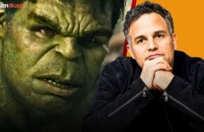 Mark Ruffalo as Hulk in the Marvel Cinematic Universe with Avengers lineup in the background