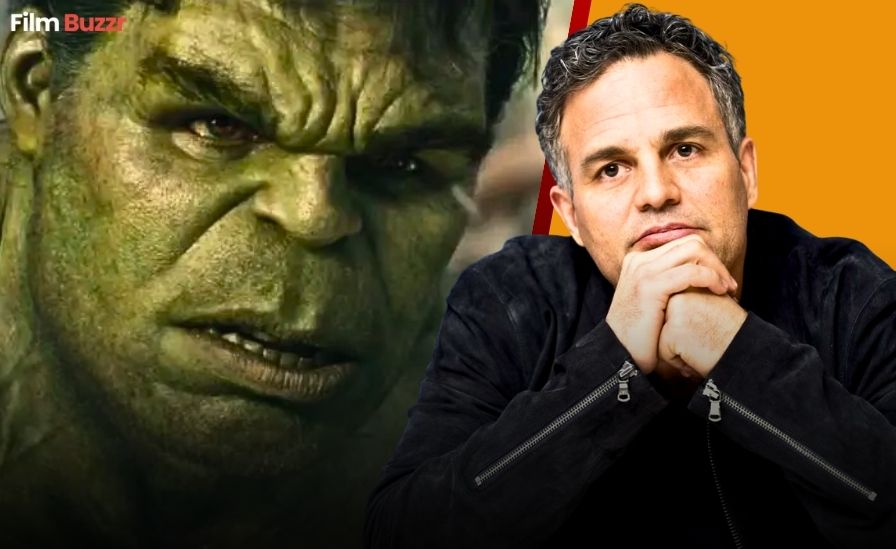 Mark Ruffalo as Hulk in the Marvel Cinematic Universe with Avengers lineup in the background